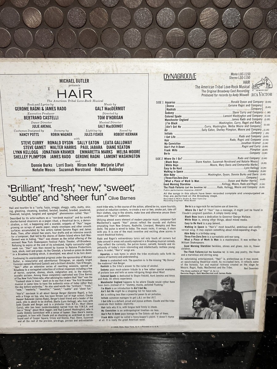Hair The Original Broadway Case Soundtrack Lp Record RCA Music