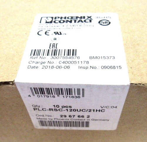 NEW SEALED LOT OF 10 PHOENIX CONTACT PLC-RSC-120UC/21HC RELAY MODULES PLCRSC120U - 第 2/2 張圖片