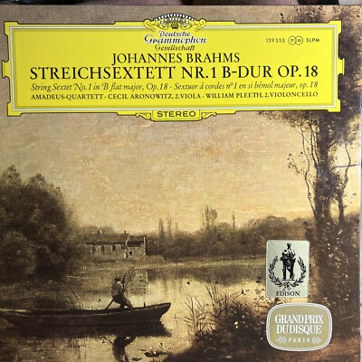 Brahms - String Sextet No. 1 in B flat major Op.18   Amadeus Quartet   EX Vinyl