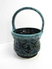 Vintage Hull Pottery Green Drip Basket Planter 9" - EUC