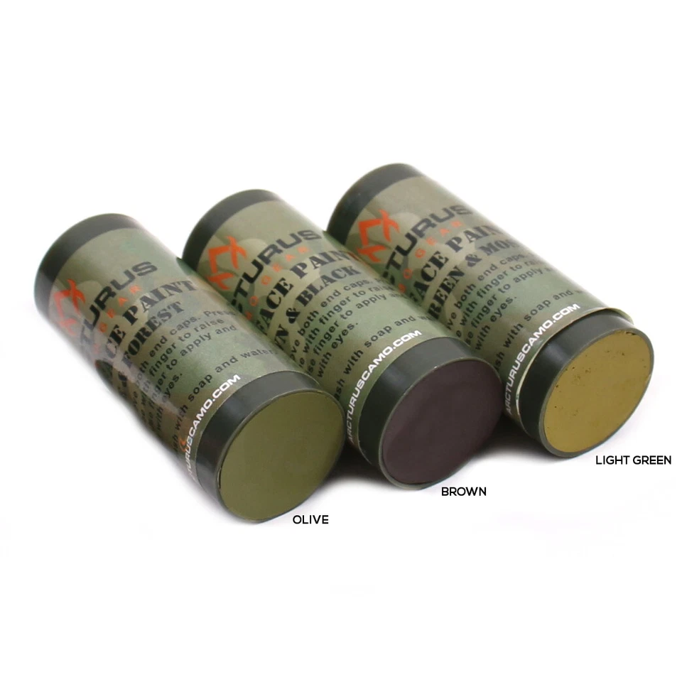 Arcturus Camo Face Paint Sticks - 6 Camouflage Colors in 3 Double-Sided Tubes - Image 2 of 4