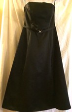 MICHAELANGELO womens SATIN evening cocktail party dress BLACK size 10