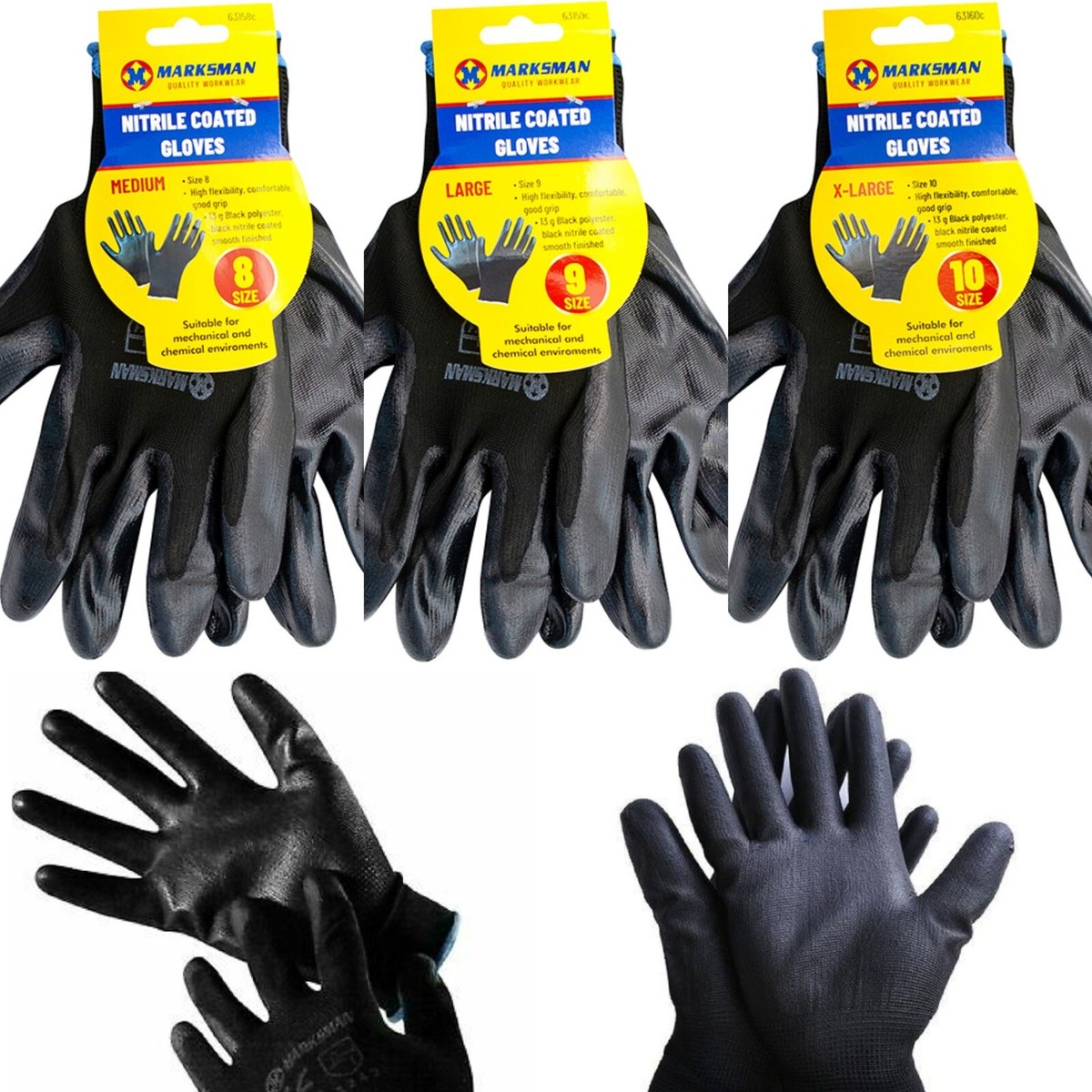 Work Gloves M6 Ultra Grip Flexible Working Gloves Nitrile Coated
