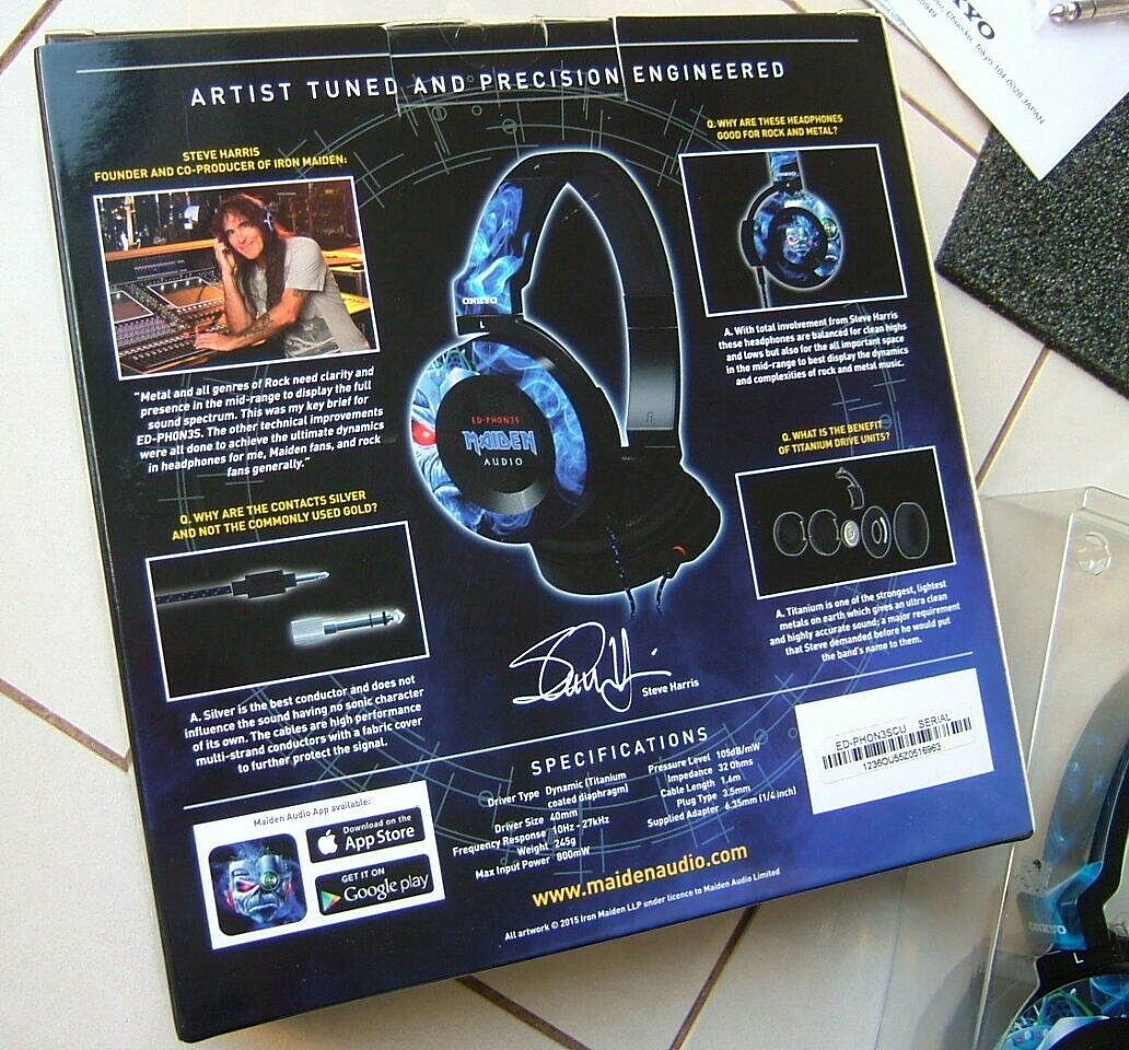 ONKYO Iron Maiden ED-PH0N3S Closed Stereo Headphones Steve ONKYO Iron Maiden ED-PH0N3S Closed Stereo Headphones Steve