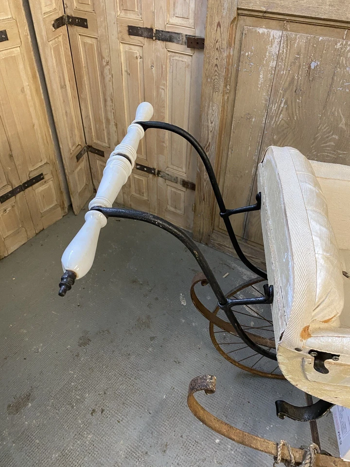 Poussette Ancienne XIXeme Napoléon 3 Bébé Enfant Vêtement Ancien Landau Voiture - Photo 4/4