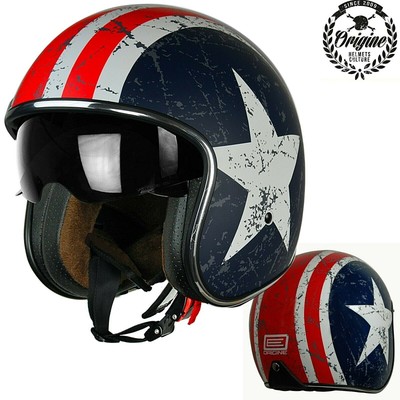 Bandit Casco per moto con visiera parasole Casco jet semi-integrale Star  Silver Jet Abbigliamento protettivo Caschi berjaya.edu.my