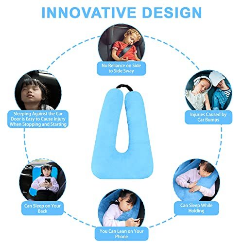 Kids Travel Pillow with Removable U-Shape Support for Comfortable Sleep