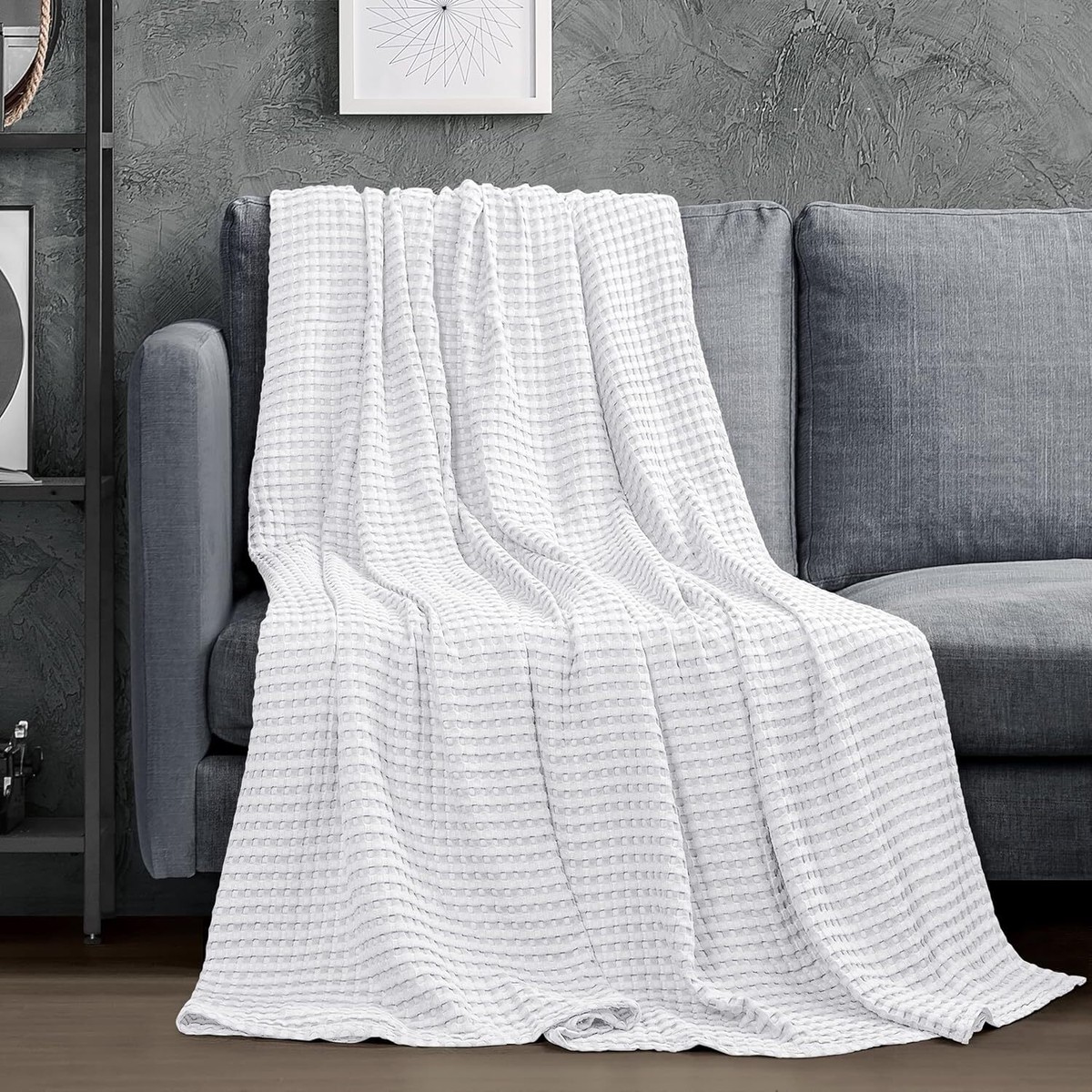 Cotton Waffle Blanket Soft Lightweight Breathable Layering for All Season  King