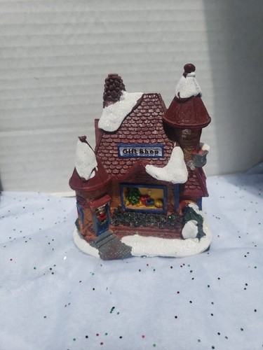 Lighted Gift Shop Holiday Christmas Village Building Figurine 5 Inch New - Picture 2 of 19