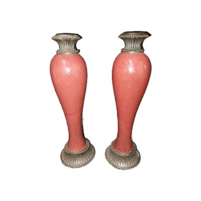 Modern Maroon Candlestick Holders By Partylite Moroccan 