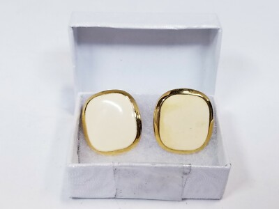 Vintage Napier Enamel Gold Tone Screw Back Earrings