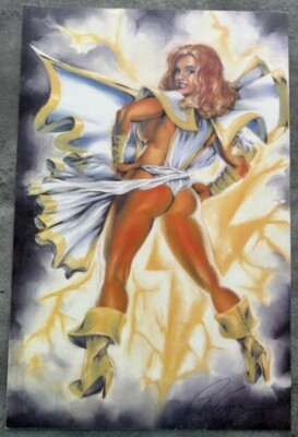 Signed Gene Espy Color Naughty Mary Marvel Print 11X18