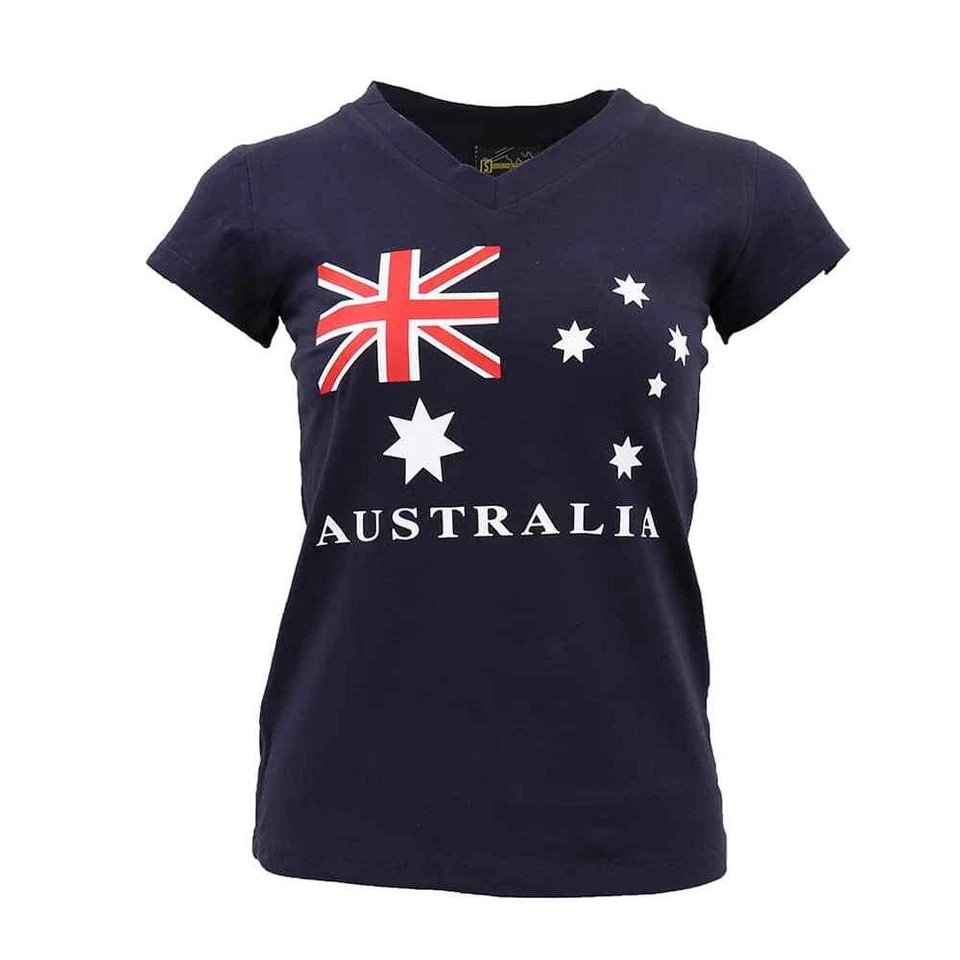 New Womens Ladies Australia Day Cotton T Shirt Australian Souvenir Flag Tee Tops