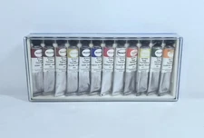 Vintage Rowney Artists Egg Tempera 12 Piece Paint Set - See Details