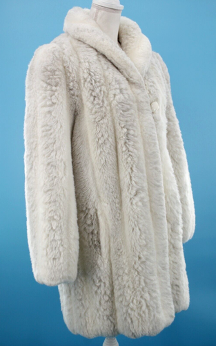 VTG Women's 80s White Jordache Faux Fur Coat Sz S/M 1980s Barbie & Ken - Picture 2 of 17