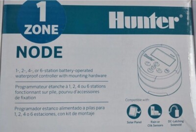HUNTER NODE 100 1 STATION BATTERY CONTROLLER, DC SOLENOID FREE SHIPPING!