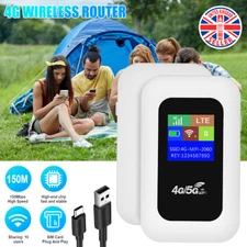 Portable Unlocked 5G LTE Wireless WiFi Router Mobile Broadband LCD MIFI Hotspot~
