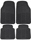 All Season Rubber Floor Mats for Car SUV Van Heavy Duty 4 PC Set Black Trimmable