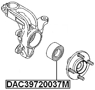 Front Wheel Bearing 39X72X37 Febest DAC39720037M Oem D351-33-047A