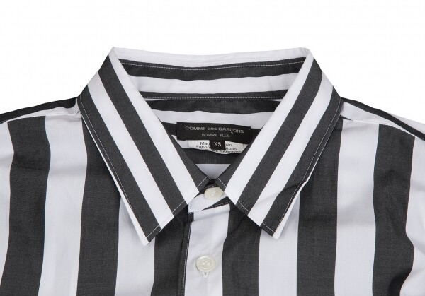COMME des GARCONS HOMME PLUS Hem Cut off Stripe Shirt Size