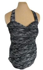 Black Marble Meet Curves swimsuit Plus Size 2X Lined Stretch Comfy Cute Swimsuit