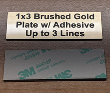 Custom Engraved 1x3 Self-Adhesive Brushed Gold Finish Plate Tag Plaque Sign
