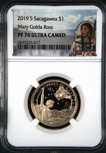 :2019-S $1 SACAGAWEA NATIVE AMERICAN NGC PF 70 UCAM MARY GOLDA ROSS TOP POP