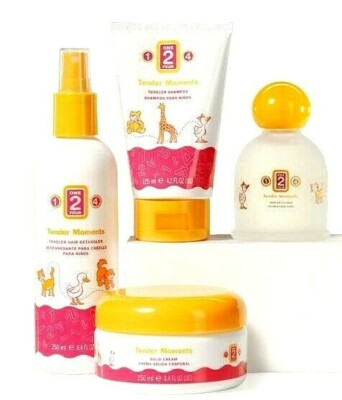 Jafra Tender Moments 1-2-4 SET Cologne + Hair Detangler + Shampoo + Solid Cream