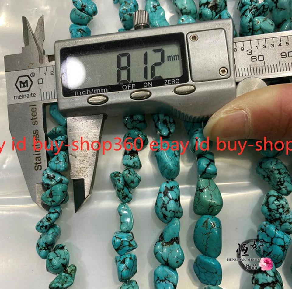 100% натуральный зеленый 8 x 12 мм 15 x 20 мм неправильной бирюзы драгоценных камней россыпью 15'' - Изображение 2 из 4