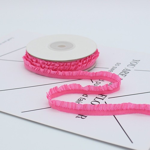 5yards 1cm Pleated Stretch Lace Trim Ribbon Ruffled Elastic Band Decorative Tape - Picture 21 of 34