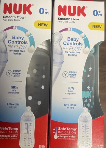 NUK Smooth Flow Anti Colic Baby Bottle 10 oz 2 Pack Free shipping