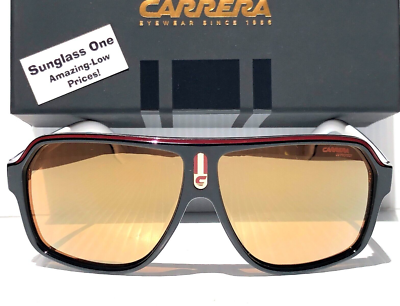 NEW CARRERA Black Red White UV Protective Gold Mirror Lens