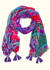 TS TAKING SHAPE Floral Patchwork Scarf soft lightweight artistic colourful NWT!