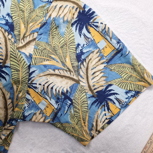 NATURAL ISSUE Wrinkle Free Hawaiian Shirt Sz XXL Multi Palm Trees Lighthouse S/S - Picture 6 of 8