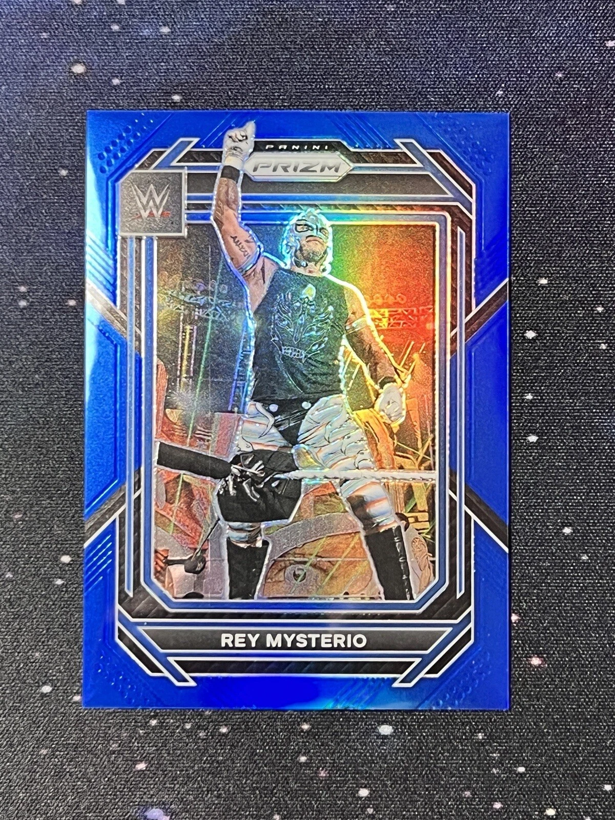 Rey Mysterio 2023 Panini Prizm WWE #112 Blue Prizm /199
