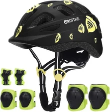 Toddler-Kids Ultralight Helmet with Knee-Elbow-Wrist-Pads - SIZE S 20-22 inch