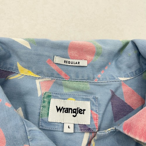 Wrangler kurzärmliges Resorthemd mit Knopfleiste Herren Größe Large blau Regular - Bild 7 von 13