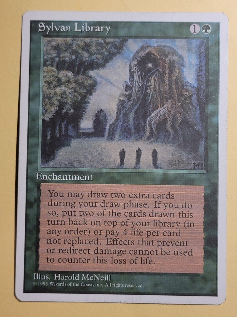 Sylvan Library 4th Edition MTG Magic the Gathering 1995 Harold McNeill
