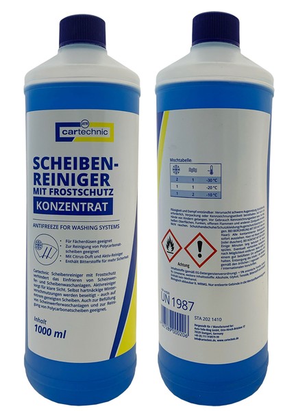 2X 1L cartechnic Scheibenreiniger Mit Frostschutz-Konzentrat Scheibenfrostschutz-image