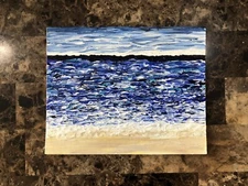 Beach Acrylic Texture  8x10 Canvas Board - NEW