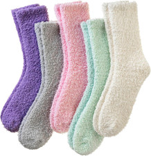 Womens Fuzzy Socks Warm Fluffy Winter Cozy Thick Plush Microfiber Slipper Soft H