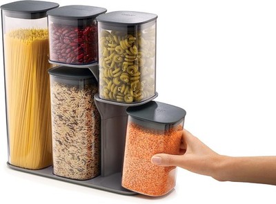 Joseph Joseph 5 Stück Podium Küche Lebensmittel Aufbewahrung Glas Behälter Set mit Ständer