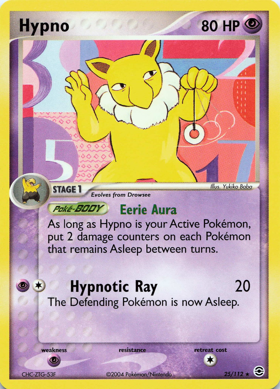 POKEMON Hypno #25/112 Normal FireRed & LeafGreen NM
