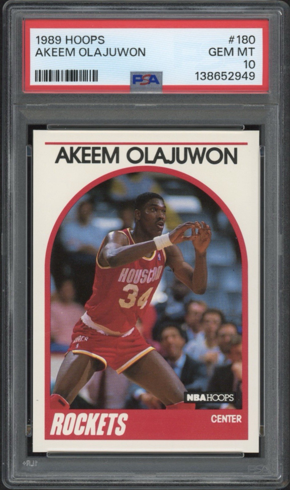 1989 Hoops Akeem Olajuwon #180 PSA 10 GEM MT HOF Houston Rockets 