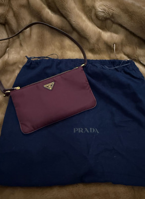 Prada Re-Nylon Pouch Shoulder Bag 1NE545 Bordeaux | Dust Bag & Product Card