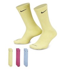 NEW Nike Dri-FIT Plus Cushion Crew Socks 3-Pack Size L SX6888-960 Multi Color