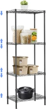 4 Tier Wire Shelving Unit, Height Adjustable Wire Shelves, Metal Storage Rack Or