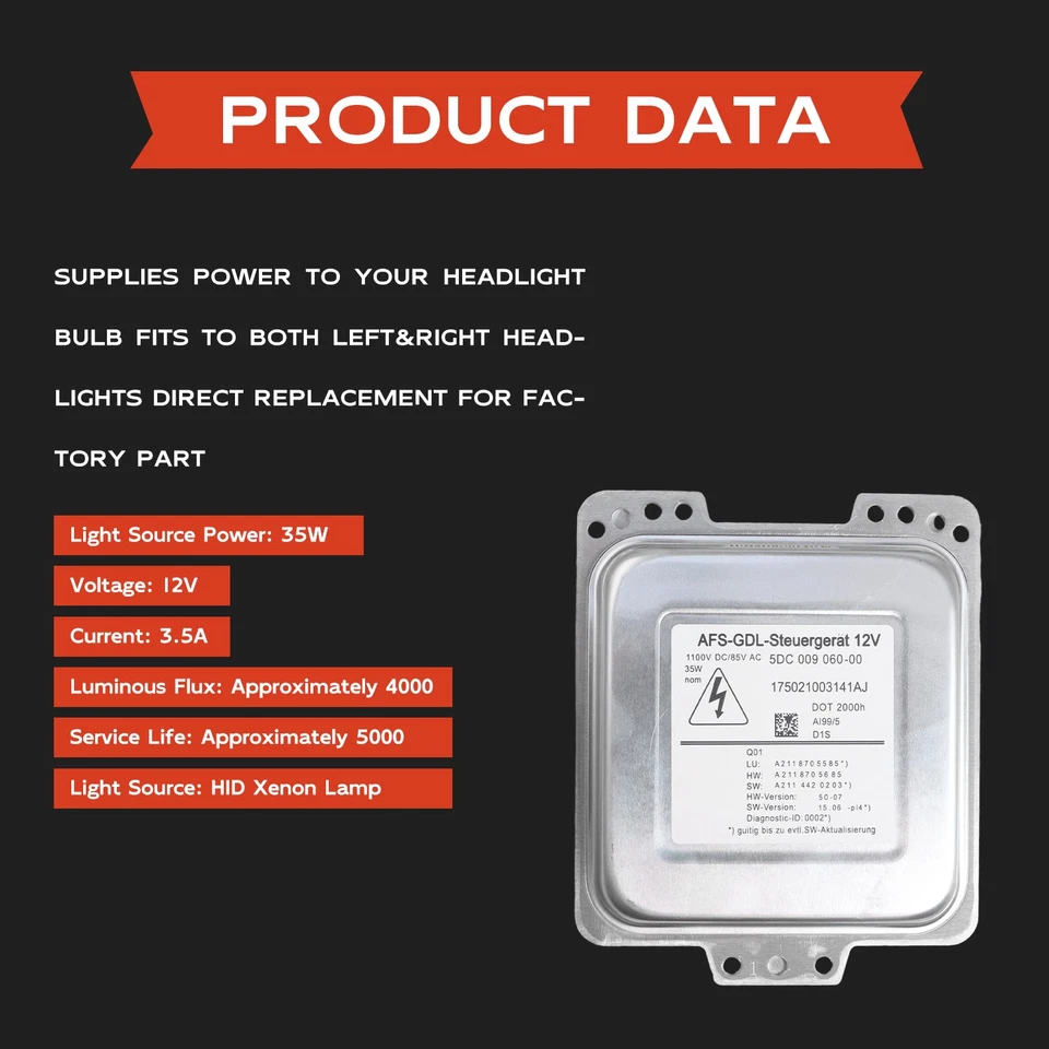 Xenon Headlight Ballast Fits for 2003 2004 2005 2006 Mercedes-Benz E55 AMG - Image 4 of 4