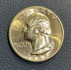 1945 25C Washington Quarter - Stunning GEM Brilliant Uncirculated - 90% Silver