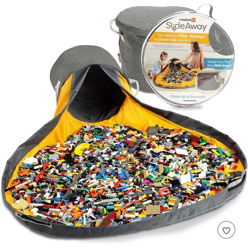 Creative QT SlideAway Spielzeug Aufbewahrung Organizer & Spielmatte für Kinder - blau/grau